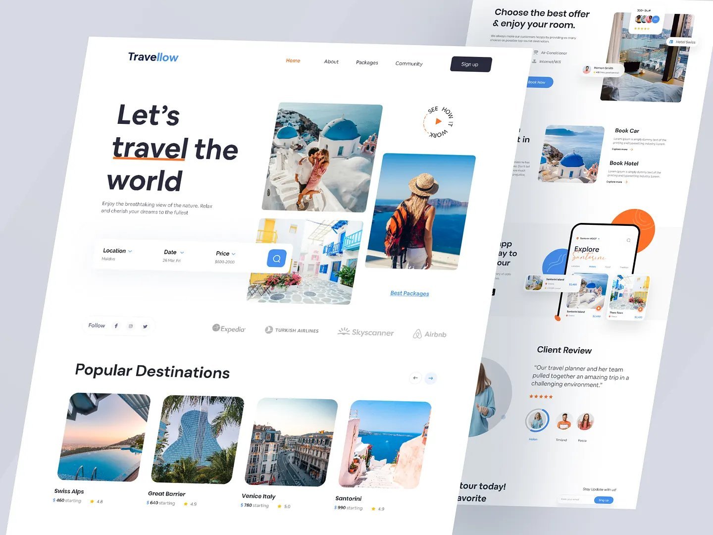 5 Pages Static Website Design Booking